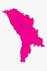 Vector graphic artwork suitable for print and web containing flat detailed map of MOLDOVA