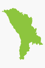Vector graphic artwork suitable for print and web containing flat detailed map of MOLDOVA
