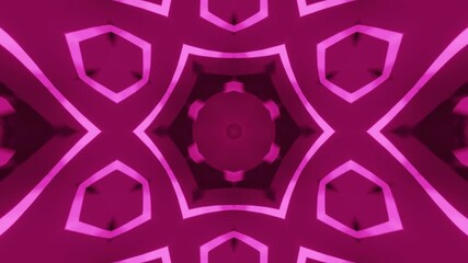 Futuristic hexagonal mirror kaleidoscope animation in vibrant acid neon colors. Dynamic glowing fractal patterns with infinite symmetry, perfect for science fiction themes and background visuals - Powered by Adobe