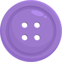 Round Lavender Button With Four Holes On Transparent Background In Simple Flat Design Style