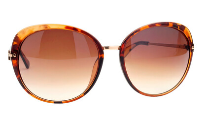 Stylish oversized sunglasses with brown gradient lenses and tortoise shell frames.
