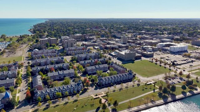 aerial high push in over kenosha wisconsin