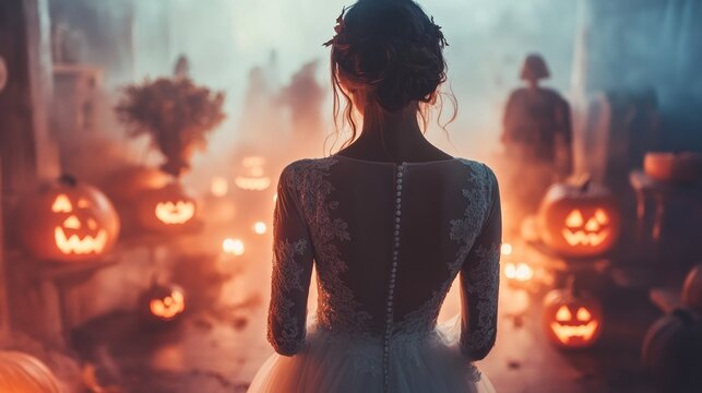 a bride for a Halloween celebration