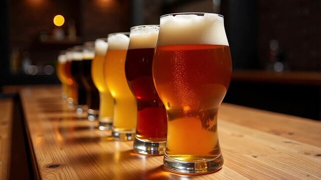 Refreshing Draught Beer in Glasses &ndash; 4K Video Footage