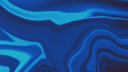 Deep royal blue and cyan abstract background with flowing liquid texture subtle grain effect and moody depth