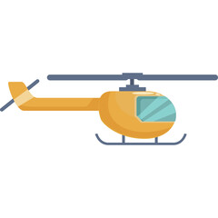Orange Helicopter With Blue Window And Rotor Blades On A Transparent Background In Pixel Art Style