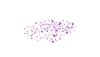 Vivid Purple Paint Splatter Droplets on Transparent Abstract Artistic Background with Dynamic Dot Pattern and Creative Digital Brush Effect
