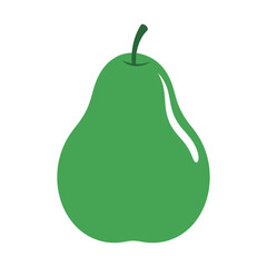 Simple green pear fruit illustration isolated on white background