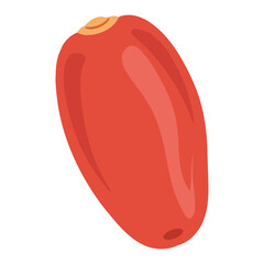 Vibrant red jujube fruit illustration isolated on white background