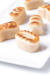 Traditional Spanish marzipan isolated on white background