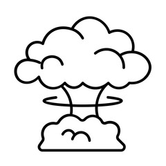 nuclear bomb icon with thin style