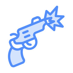 gun shots icon with lineal color style