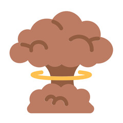 nuclear bomb icon with flat style