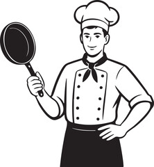 chef holding a pan