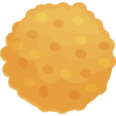 Orange Round Textured Object with Yellow Dots Isolated on Transparent Background
