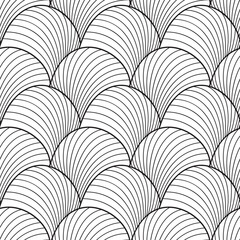 Seamless Art Deco Fan Pattern with Vertical Lines and Dotted Accents on Transparent Background for Architectural Design and Interior Decor