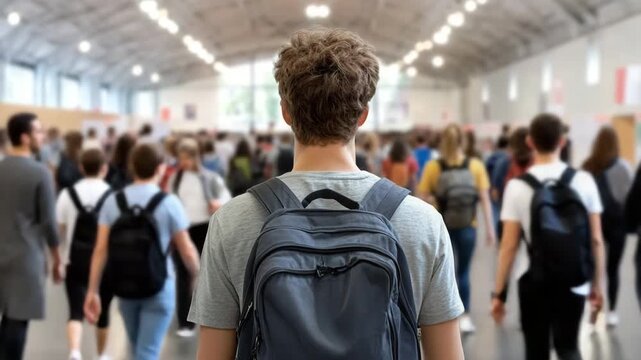 Students explore campus during orientation event