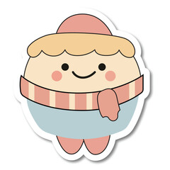 Vector Cute Kawaii Winter Character Clipart