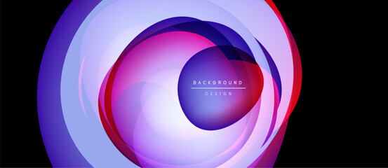 Abstract concentric circles, vibrant colors blend. Modern design element, suitable for backgrounds, presentations. Text reads background design.