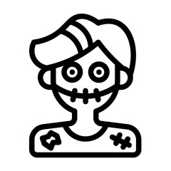 smile monster icon with line style