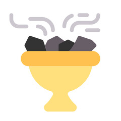 burning charcoal icon with flat style
