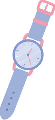 Blue Wristwatch Clock, Hand Drawn Business Clock Concept, Cute Wristwatch illustration