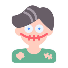 smile monster icon with flat style