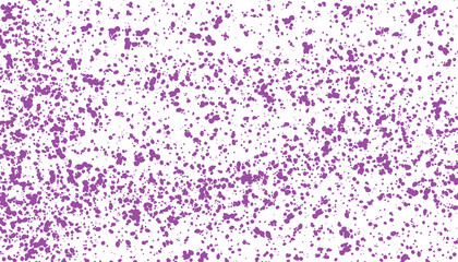 Purple paint splatter pattern. Dense scatter of vivid droplets forming a seamless abstract background. Artistic, energetic, and modern visual texture with striking purple tones.