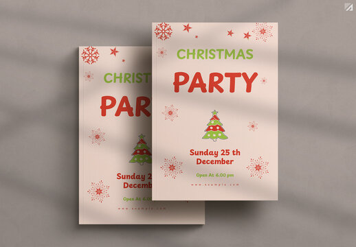 Christmas Party Invitation Card Layout