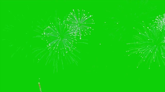 gold fireworks show celebration event green screen video animation