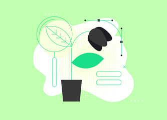 Flat vector illustration communication with production agency