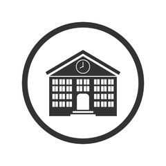 School building icon isolated on transparent background