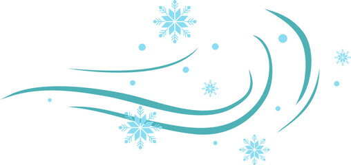 Winter Wind and Snowflakes Illustration