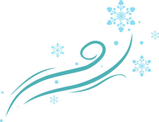 Winter Wind and Snowflakes Illustration