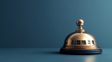 Elegant reception bell on stylish background.