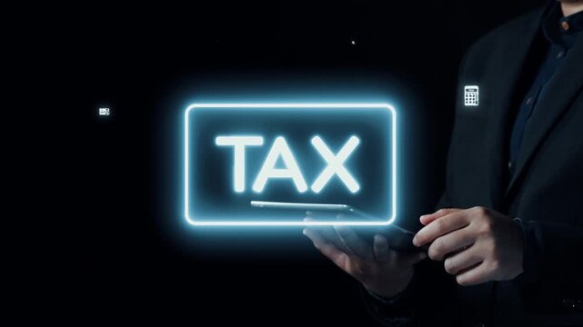 Conceptual image highlighting tax management and planning with digital icons, emphasizing the intersection of technology and finance in modern advisory services. Qubit