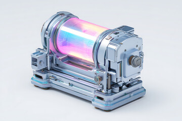 Futuristic glowing sci fi capsule device with vibrant energy pulsing within, representing innovation and advanced technology for modern projects