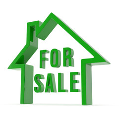 Green 3D House For Sale Icon