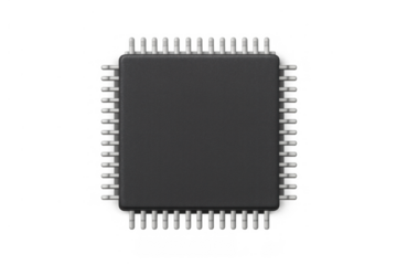 Computer microchip showing pins, representing processing power, hardware technology and digital electronic infrastructure