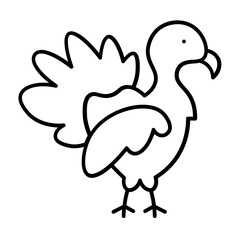 rooster icon with thin style