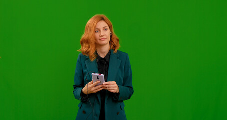 Annoyed displeased young woman tired of talking on the cell phone. Tired of boring conversation...