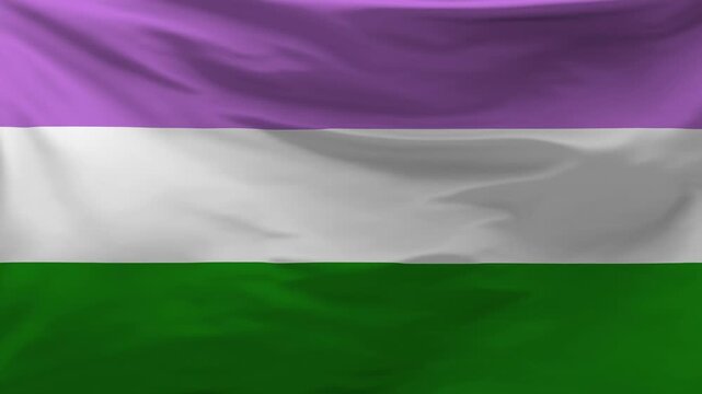 Gender Queer flag is waving in the wind.