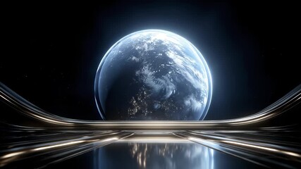 Brilliant Earth Suspended on Futuristic Stage