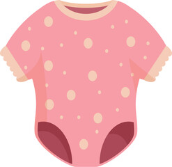 Pink baby bodysuit with polka dots, perfect for newborns and infants, offering comfort and style