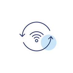 Wi-fi symbol in renew arrows. System security updates. Pixel perfect, editable stroke vector icon