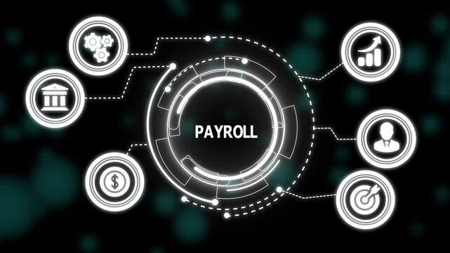 Payroll Management System Concept &mdash; Digital HR Finance Interface for Employee Salary Calculation, Data Automation, and Business Accounting 