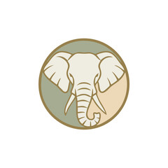 Elephant Head Logo Design: Modern Safari Wildlife Emblem Icon