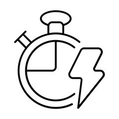 flash time icon with thin style