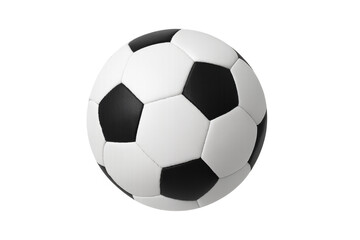 Fototapeta premium Soccer ball on transparent background. Classic black and white football for sports and competition concepts
