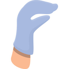 Light Blue Medical Glove Hand Transparent Background Soft Lighting Simple Design